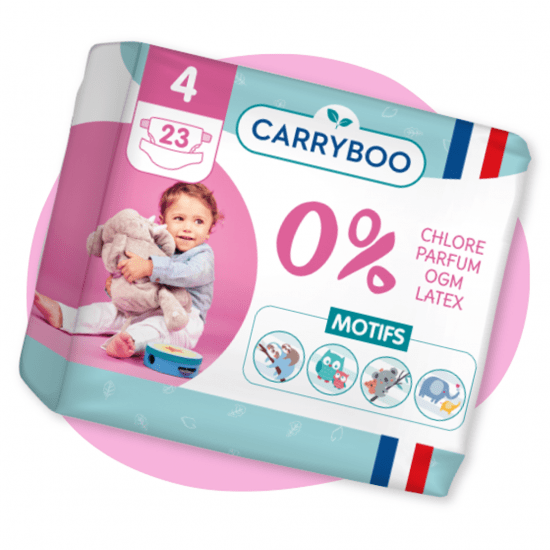 Couches Bébé Ecologiques Dermo-Sensitives Taille 2 3Kg-6Kg CARRYBOO : le  paquet de 56 couches à Prix Carrefour
