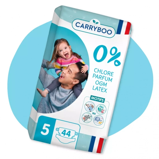 Couches Bébé Ecologiques Dermo-Sensitives Taille 2 3Kg-6Kg CARRYBOO : le  paquet de 56 couches à Prix Carrefour