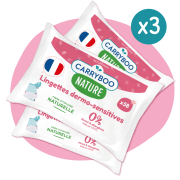 Lot de 3x58 lingettes dermo-sensitives